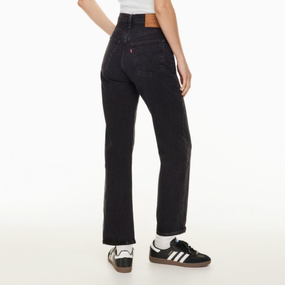 Levi's Black Ribcage Straight Ankle Leg Jeans Classic Style - Picture 2 of 13